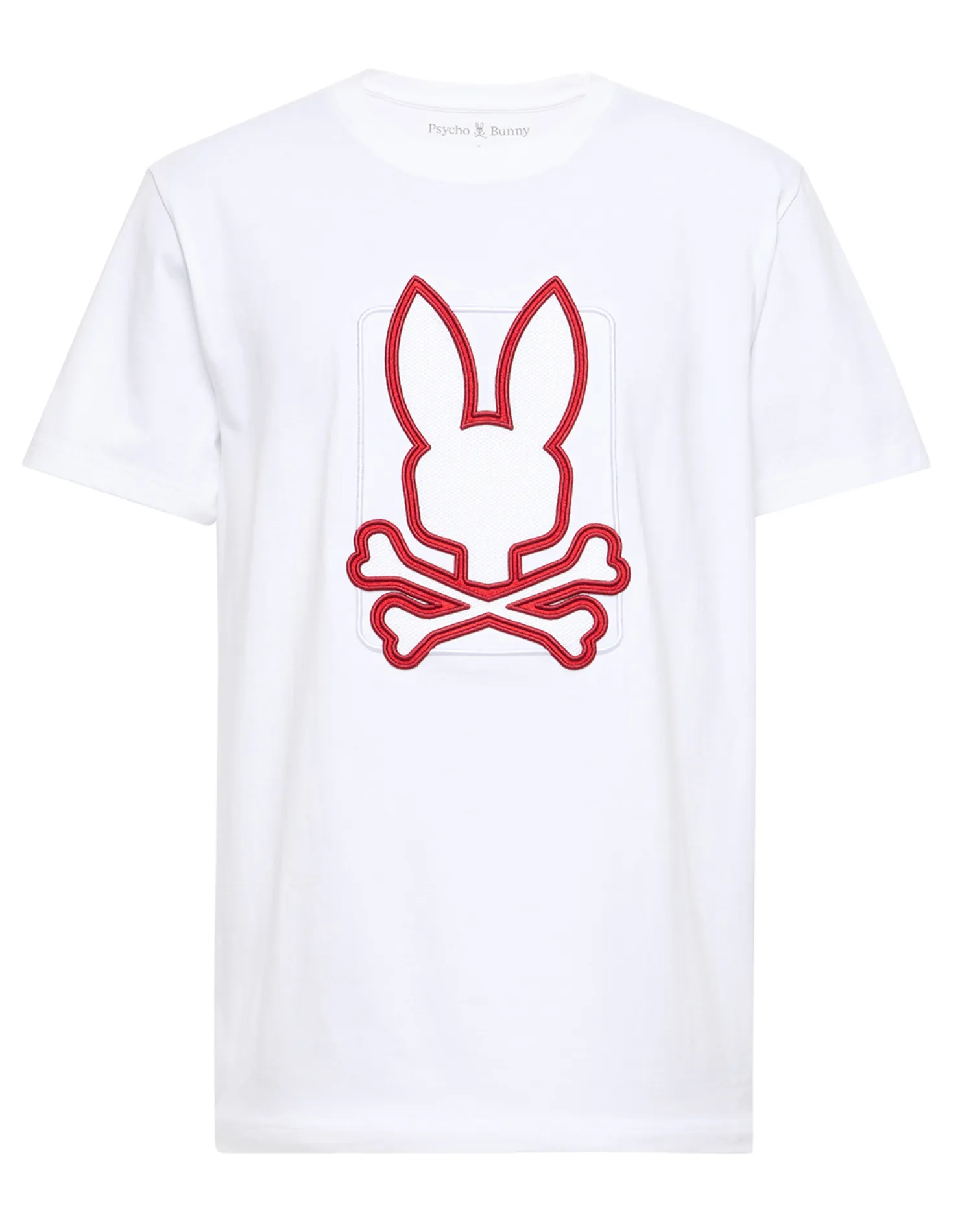 Psycho Bunny Pierce Embroidered Graphic Tee - White & Red