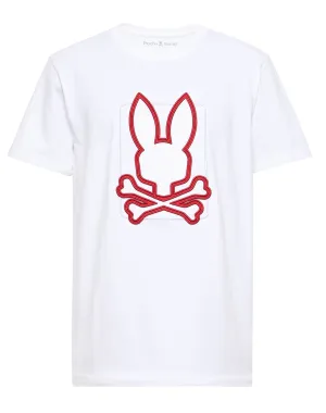 Psycho Bunny Pierce Embroidered Graphic Tee - White & Red