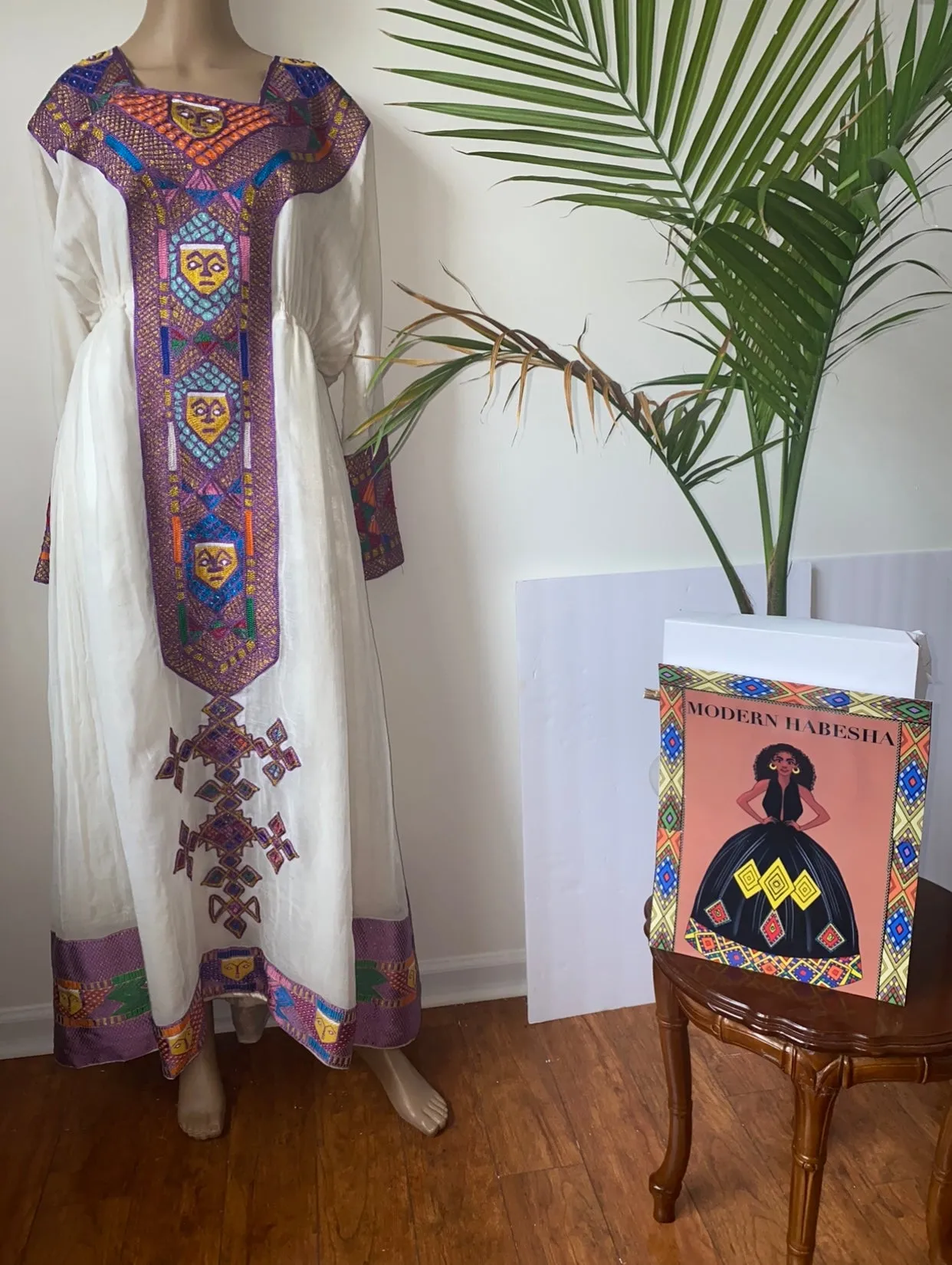 Purple Ethiopian Dress, Nigist Saba Zuria Habesha Kemis