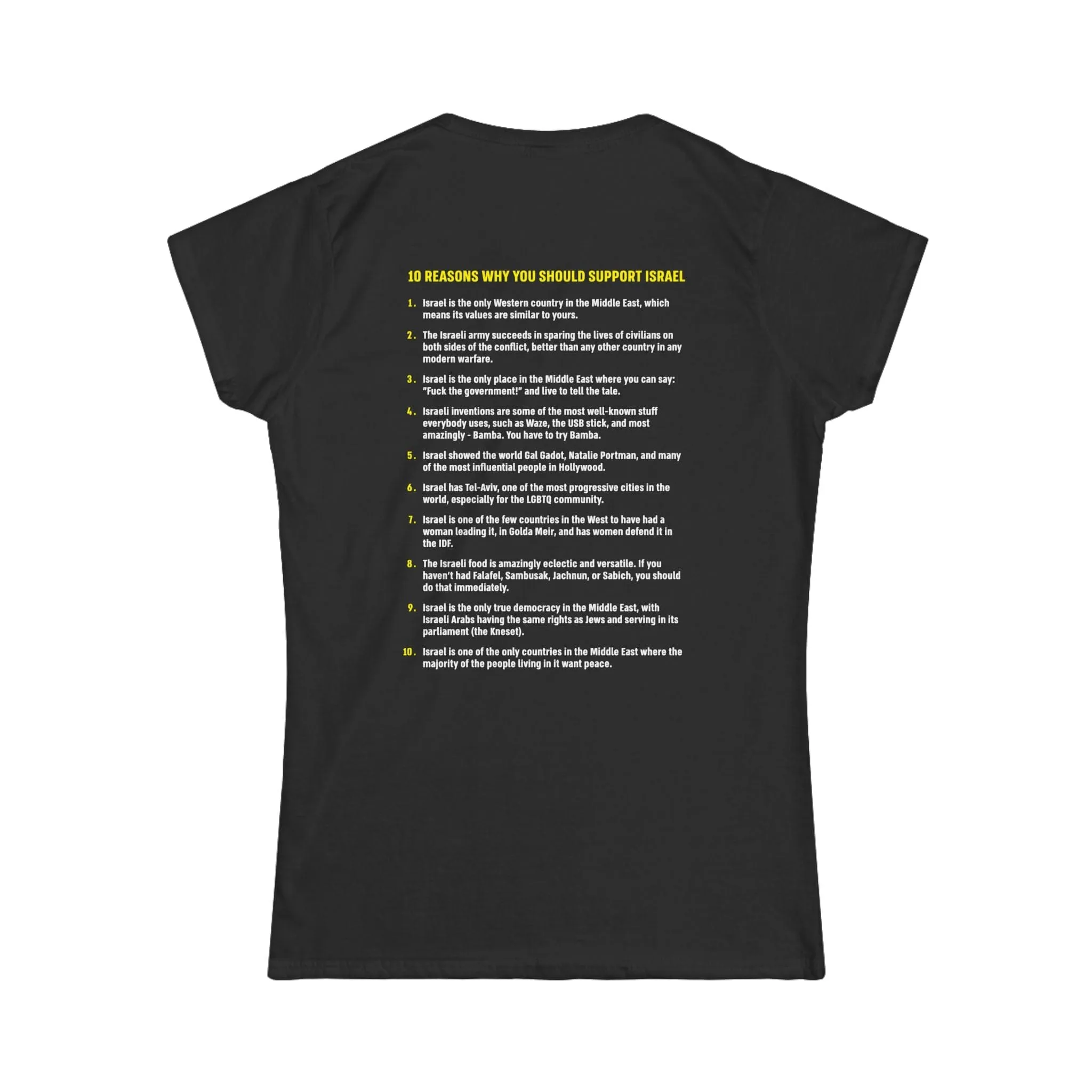 "I Stand With Israel" Black Custom T-Shirt for Women