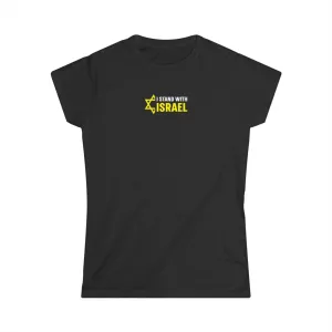 "I Stand With Israel" Black Custom T-Shirt for Women