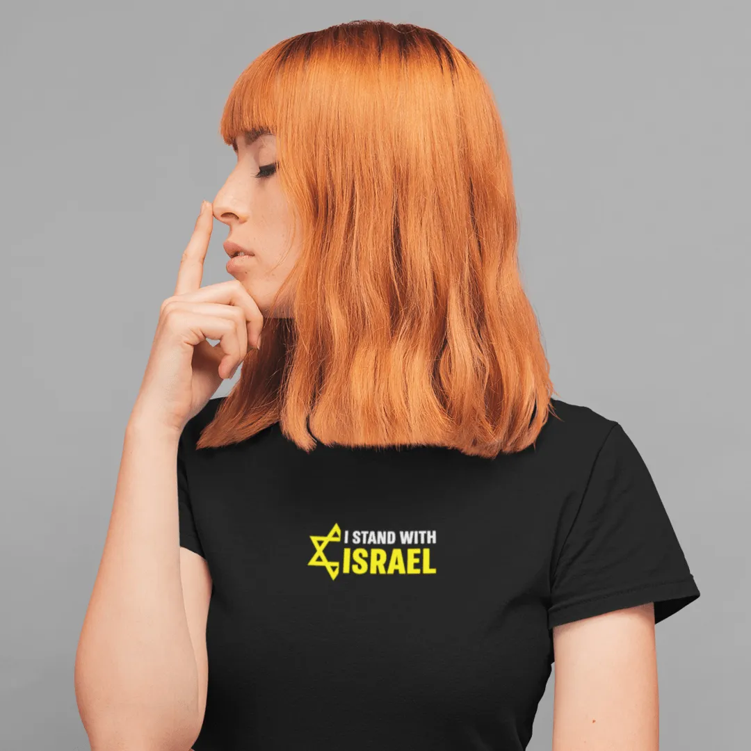 "I Stand With Israel" Black Custom T-Shirt for Women