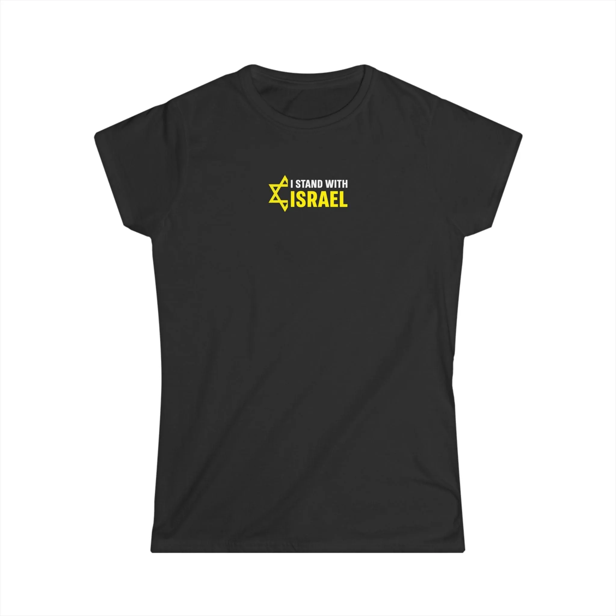"I Stand With Israel" Black Custom T-Shirt for Women