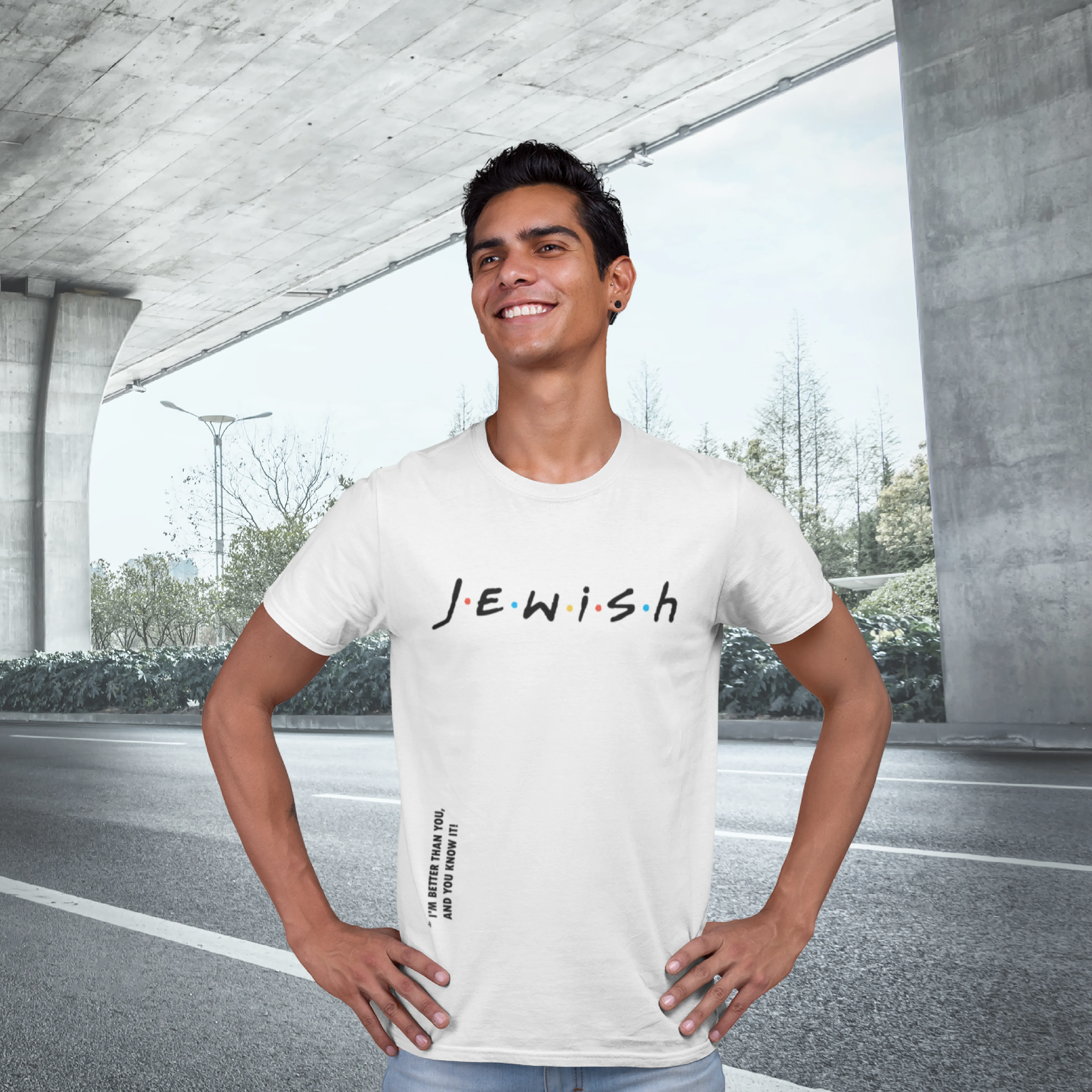 "Jewish" White T-shirt for Men