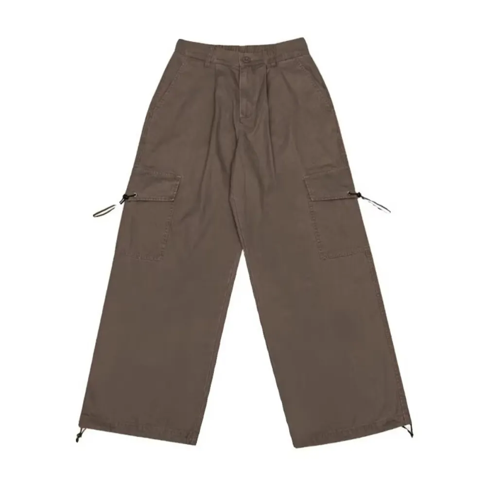 Retro Pocket Adjustable Drawstring Cargo Pants