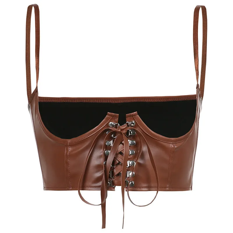 Retro Pu Leather Vest Corset N033103