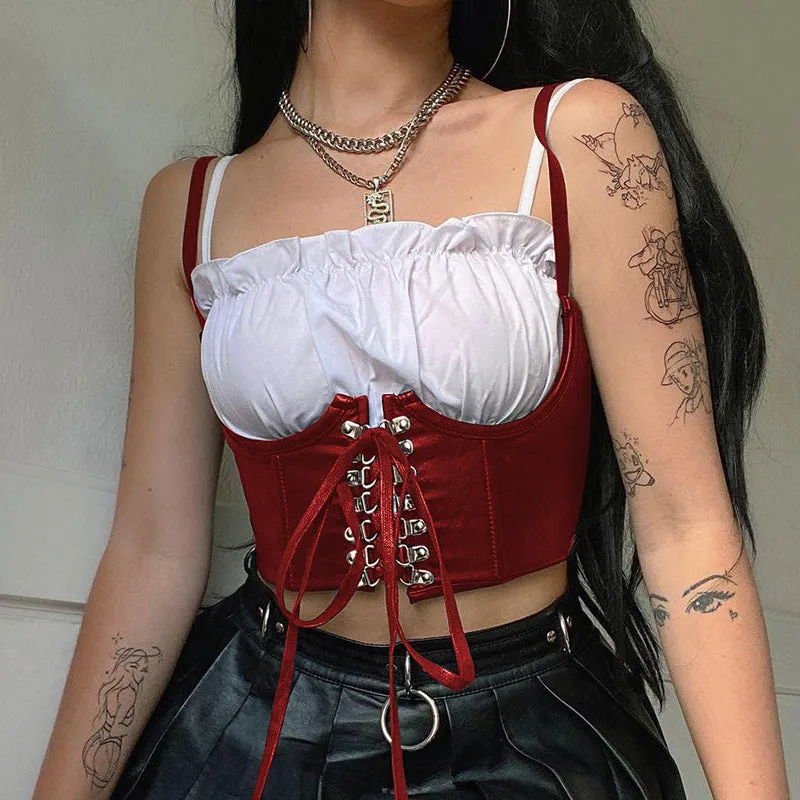 Retro Pu Leather Vest Corset N033103