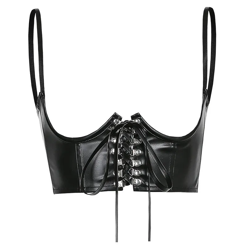 Retro Pu Leather Vest Corset N033103