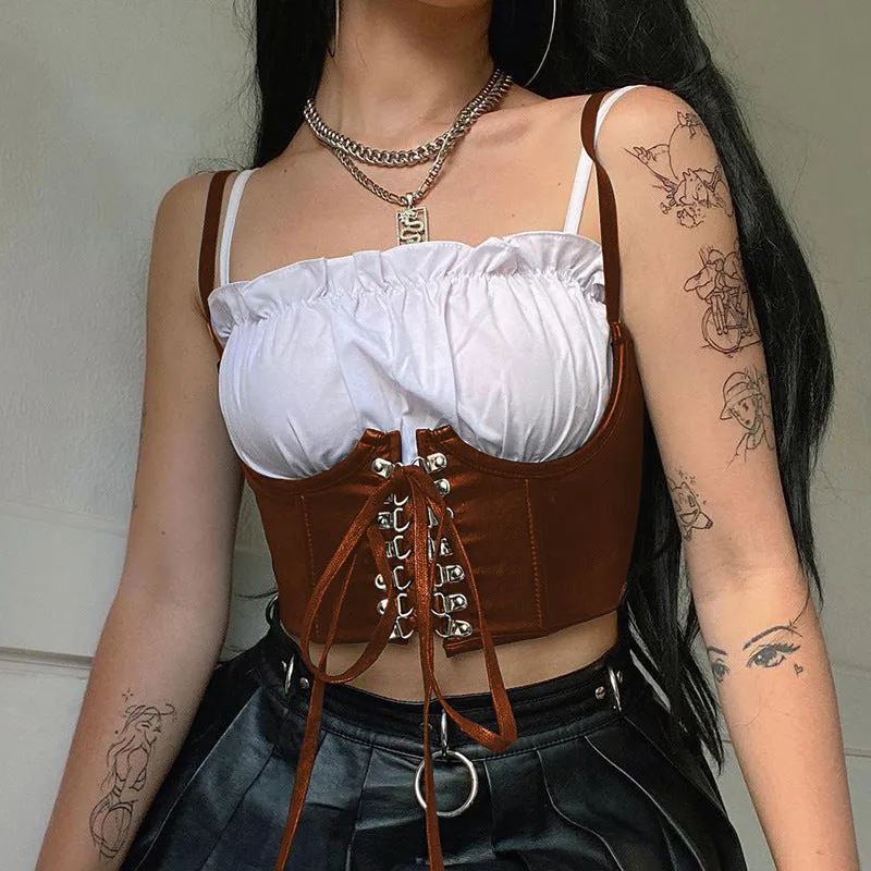 Retro Pu Leather Vest Corset N033103