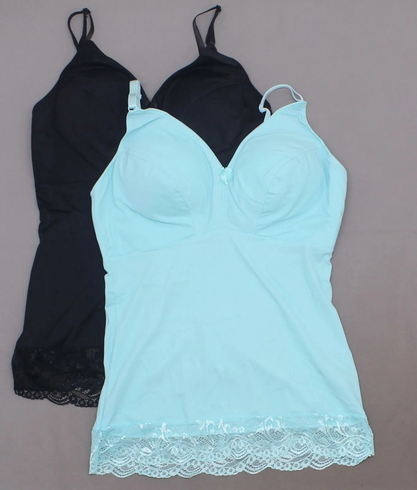 Rhonda Shear Women's Plus Size 2 Pack Pin Up Camisoles With Lace Trim