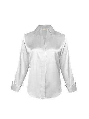 Runway Silk Shirt - Bright White