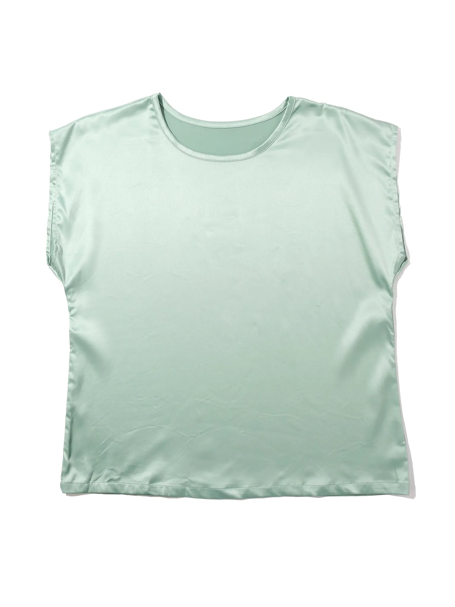 Satin Sleep Cap Sleeve Tee Green Tea