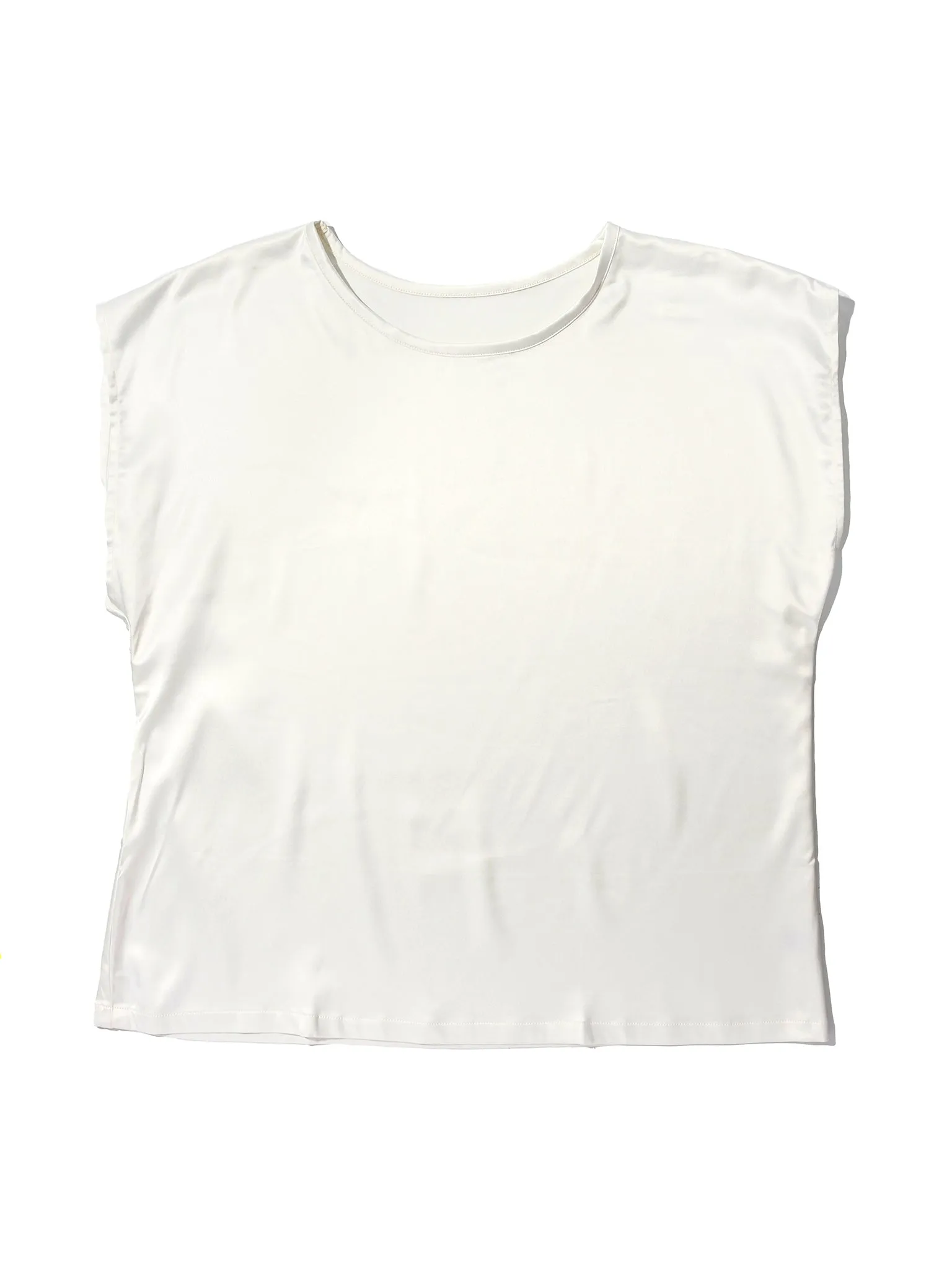 Satin Sleep Cap Sleeve Tee Light Ivory