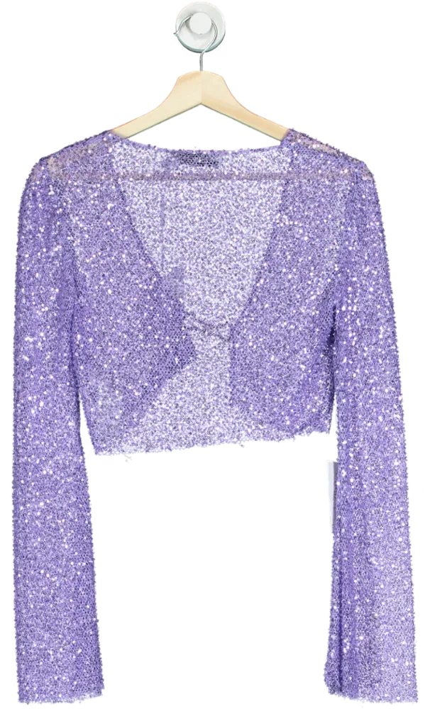 Self-Portrait Purple Beaded Cardigan UK 6