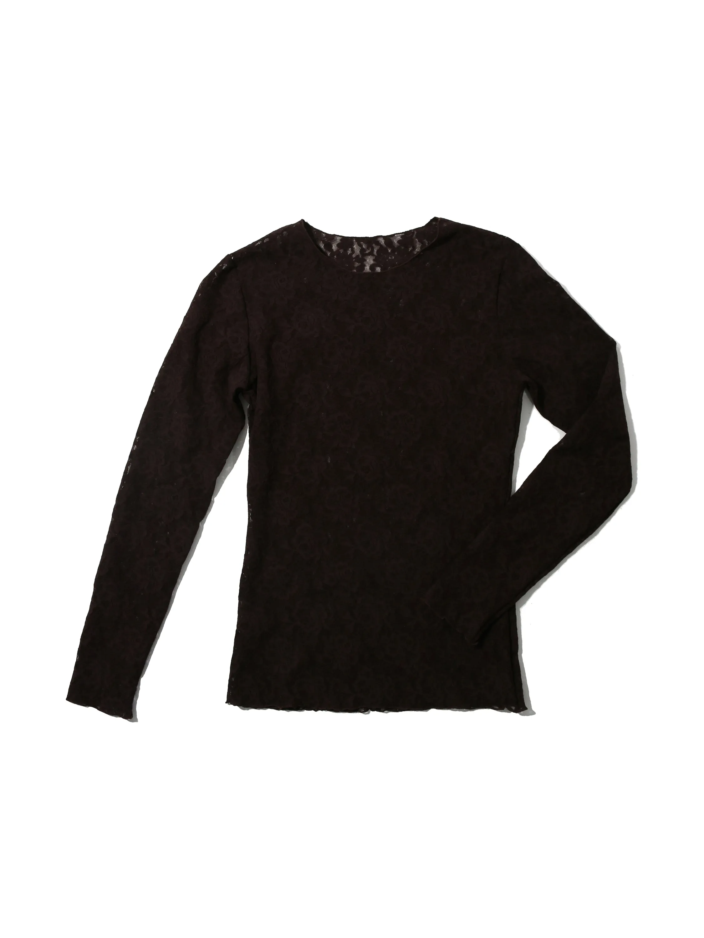 Signature Lace Long Sleeve Top Chocolate Noir Brown Sale