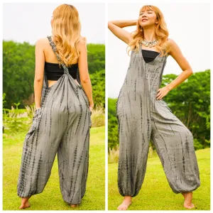 Silver Waves Racerback Dungarees Jumpsuit Romper