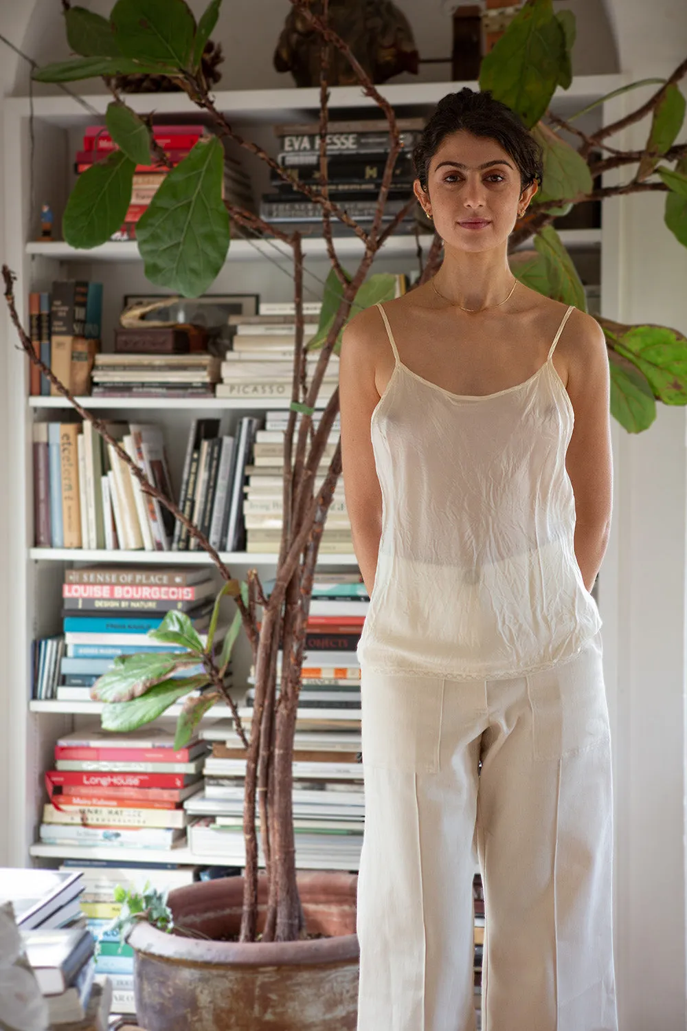 Simone Silk Camisole in Ivory