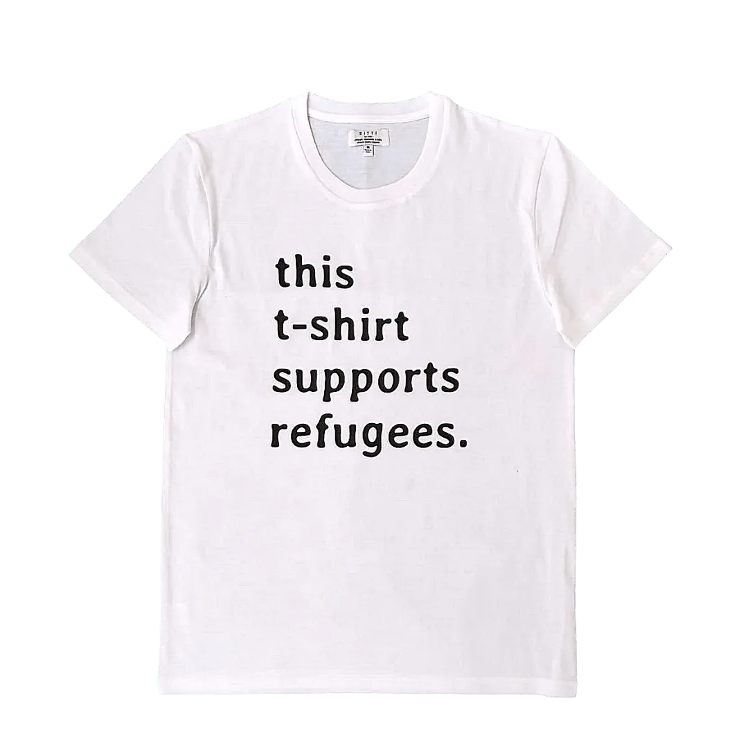 Sitti x UNHCR: "this t-shirt supports refugees." Unisex T-Shirt.