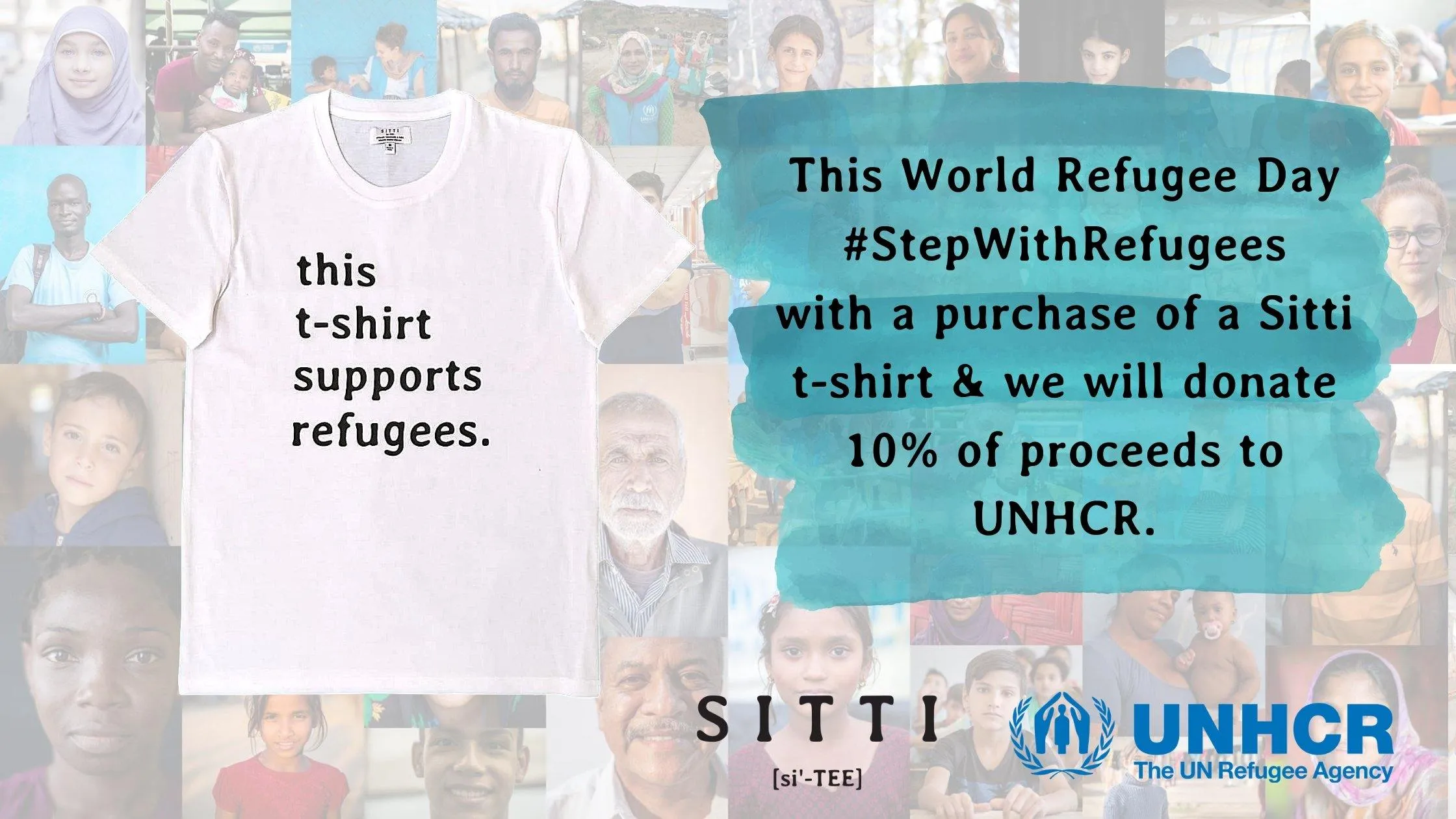 Sitti x UNHCR: "this t-shirt supports refugees." Unisex T-Shirt.