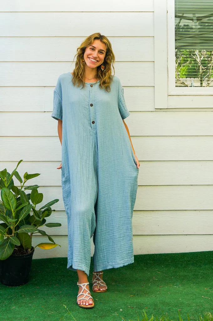 Sky Haven Organic Double Gauzed Cotton Jumpsuit with Pockets