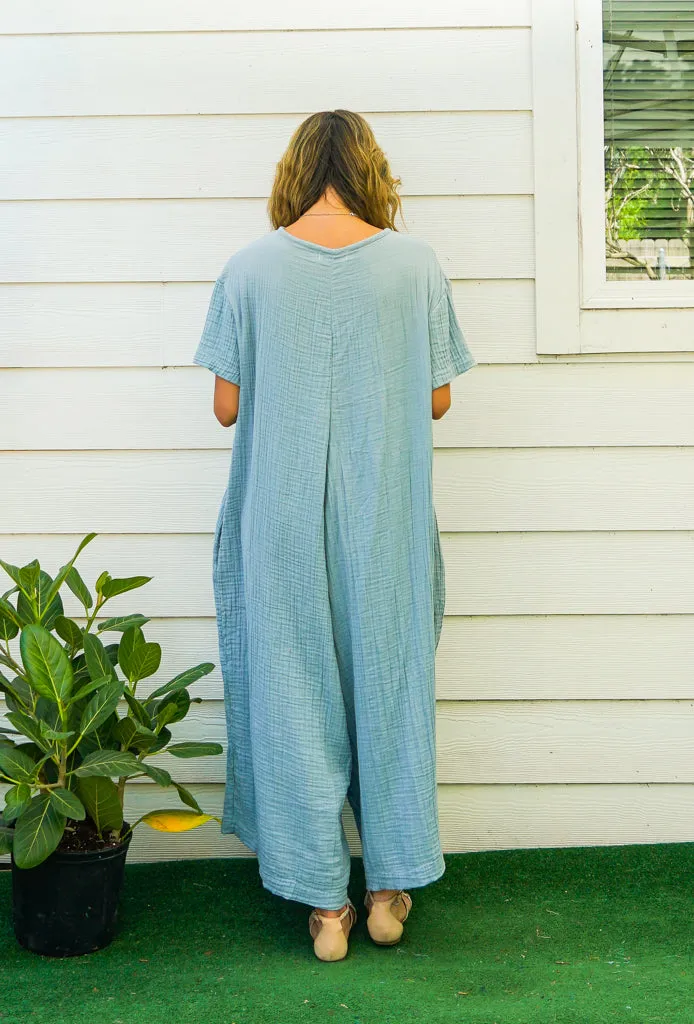 Sky Haven Organic Double Gauzed Cotton Jumpsuit with Pockets