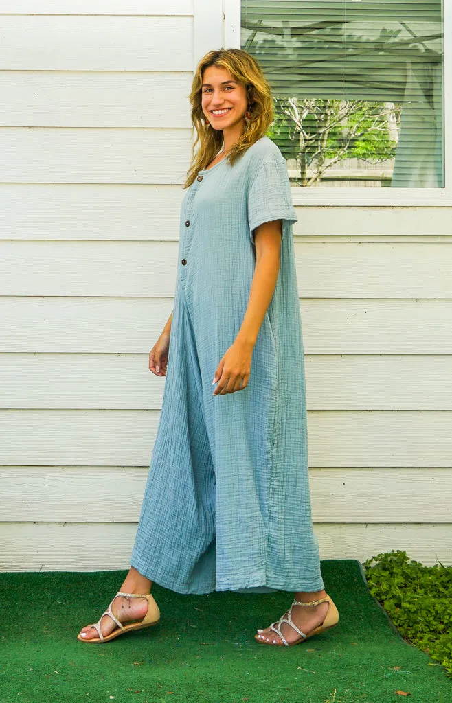 Sky Haven Organic Double Gauzed Cotton Jumpsuit with Pockets