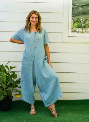 Sky Haven Organic Double Gauzed Cotton Jumpsuit with Pockets