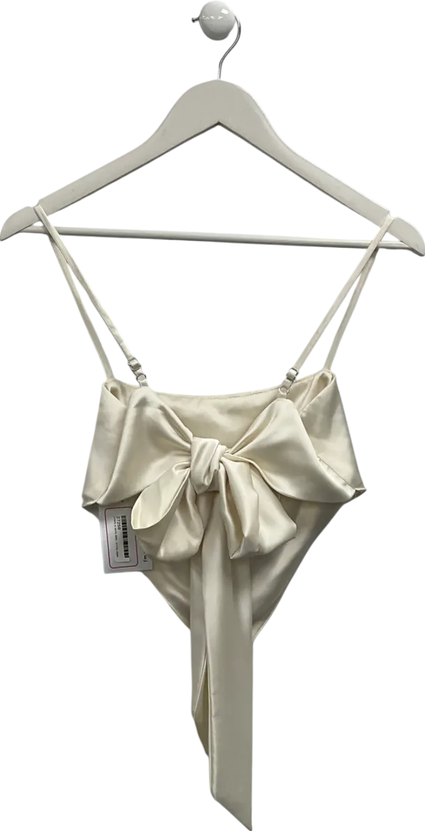 SLA the label Cream Satin Hankercheif Top UK S