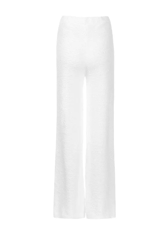 Solid Casual Wide Leg Trousers