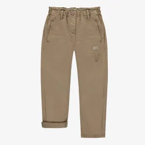 Souris Mini Girls Wide Fit Paperbag Waist Denim Pants - Sand