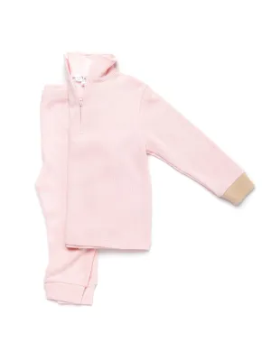 Special Knit Pink Zipper Sweater Set