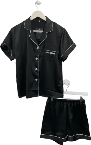 STEVE MADDEN Black Satin Pyjamas UK M