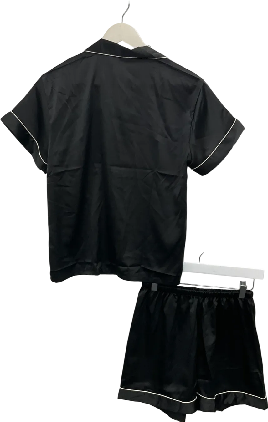 STEVE MADDEN Black Satin Pyjamas UK M