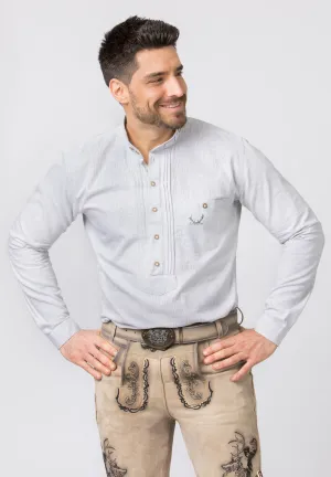 Stockerpoint Traditional "Flori" Grey Long Sleeve Shirt (closeout)