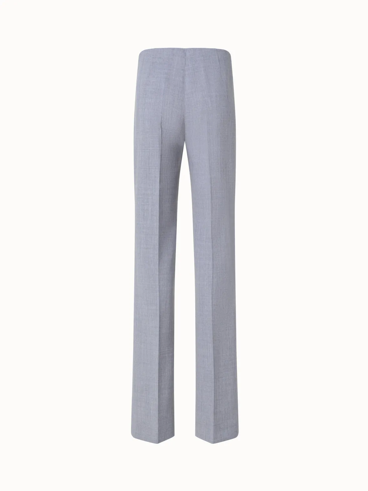 Straight Wool Double-Face Pants