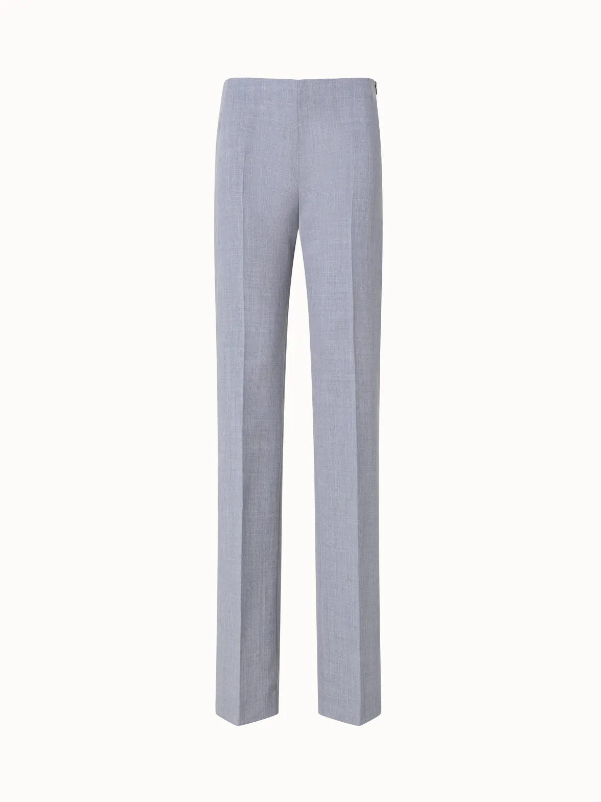 Straight Wool Double-Face Pants