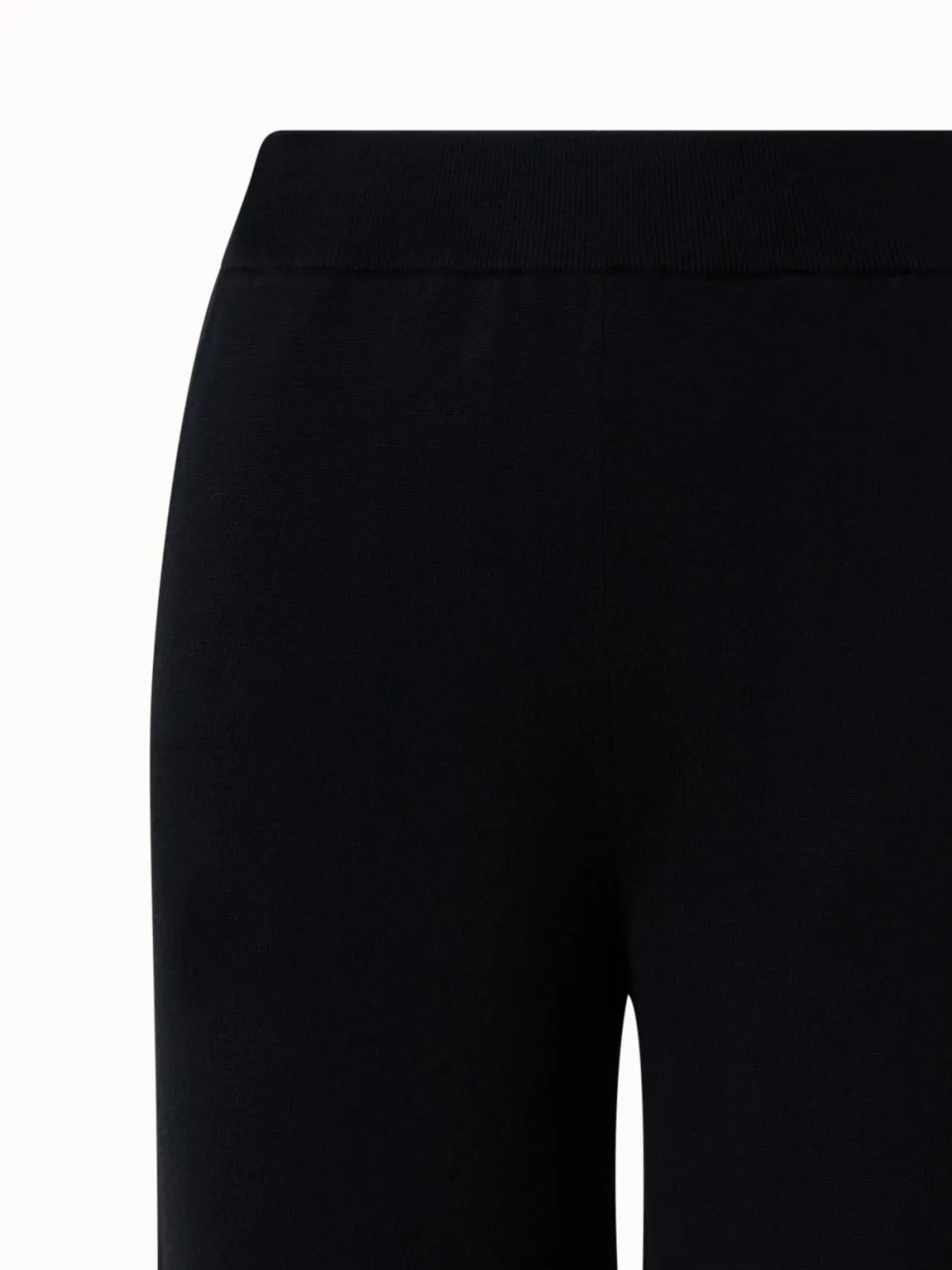 Straight Wool Stretch Knit Pants