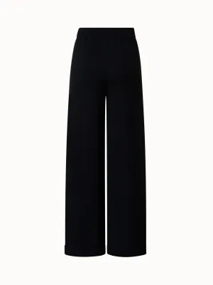 Straight Wool Stretch Knit Pants