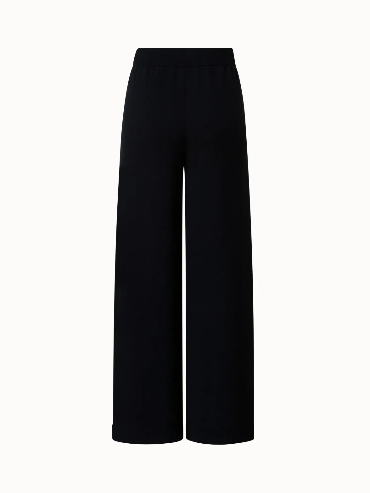 Straight Wool Stretch Knit Pants
