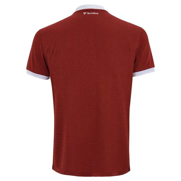 Tecnifibre Mens Team Badminton Mesh Polo Shirt - Cardinal