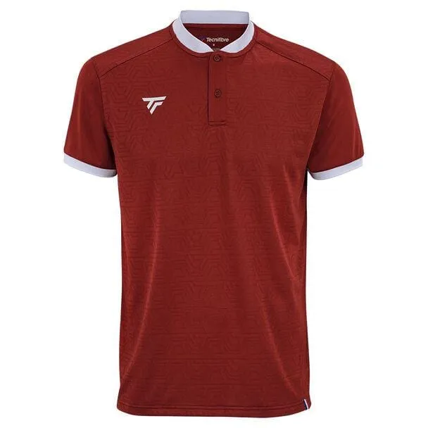 Tecnifibre Mens Team Badminton Mesh Polo Shirt - Cardinal