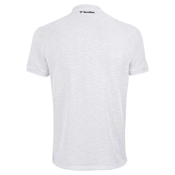 Tecnifibre Mens Team Badminton Mesh Polo Shirt - White