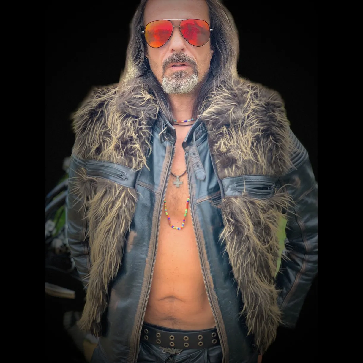 The Outlaw Fur Biker Vest<BR>by Biker Dope™