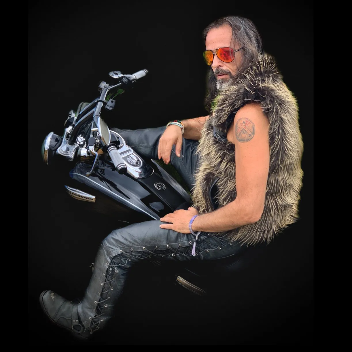 The Outlaw Fur Biker Vest<BR>by Biker Dope™
