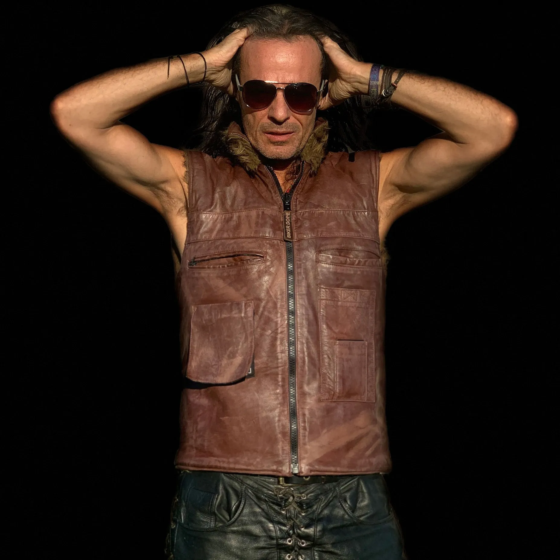 The Outlaw Fur Biker Vest<BR>by Biker Dope™