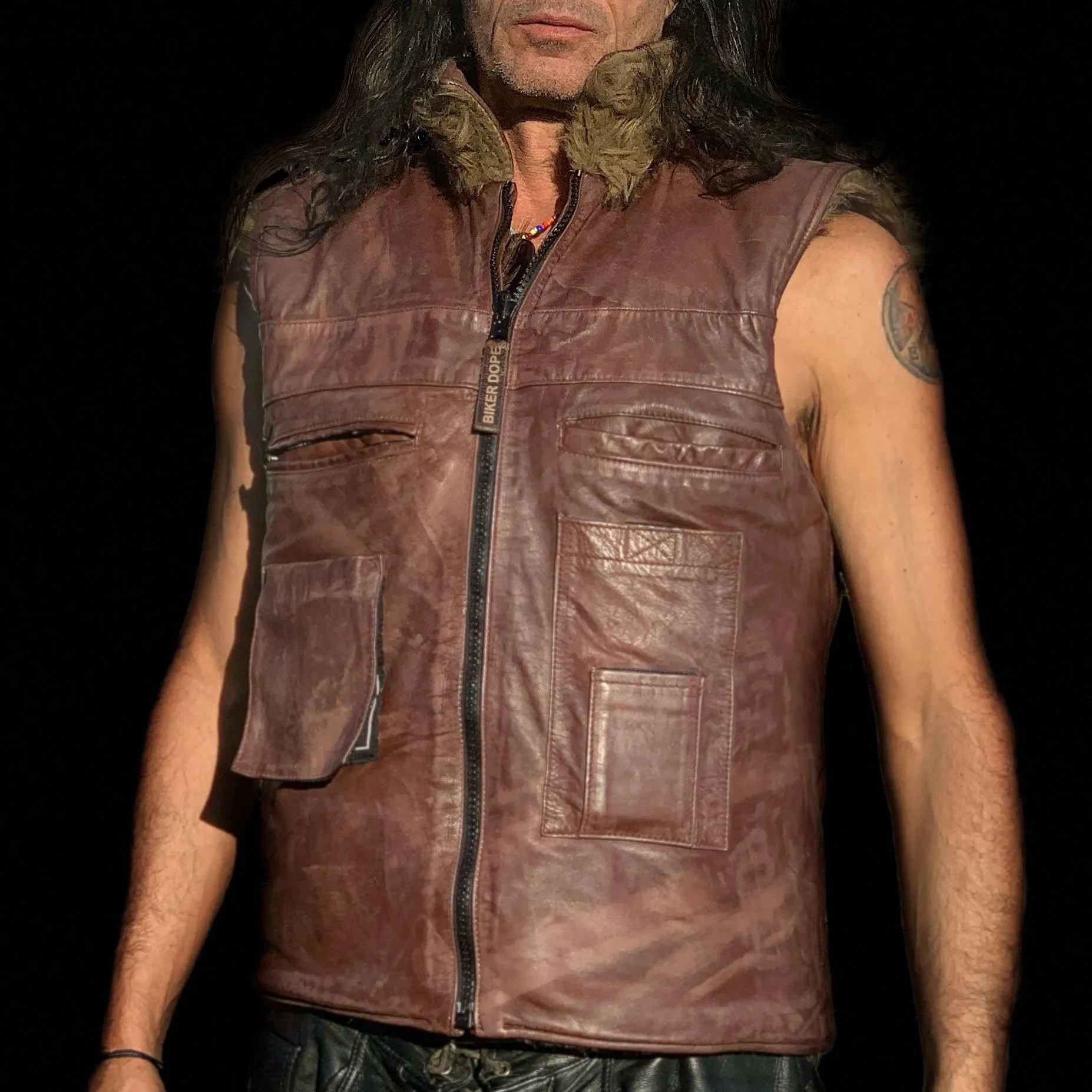 The Outlaw Fur Biker Vest<BR>by Biker Dope™