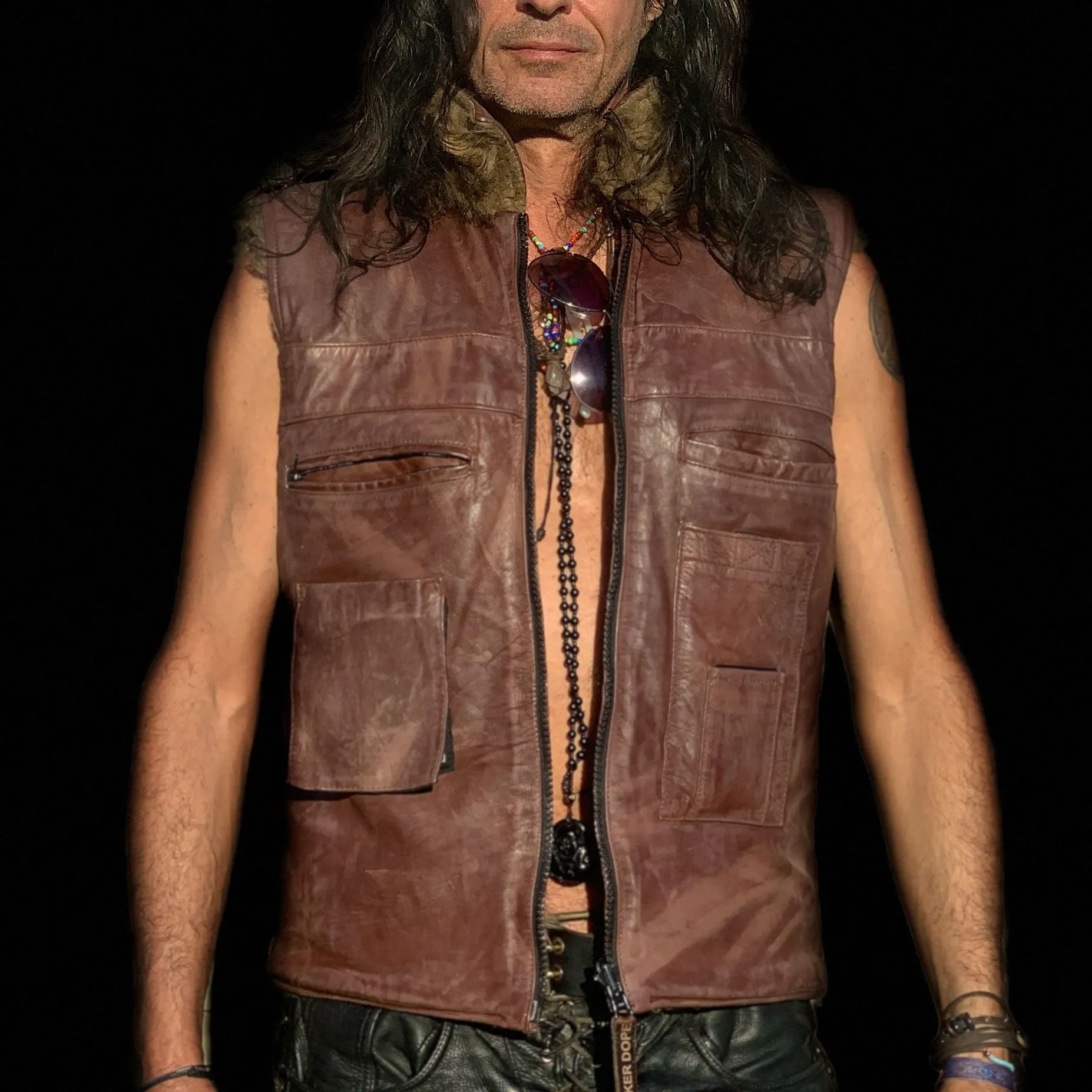The Outlaw Fur Biker Vest<BR>by Biker Dope™