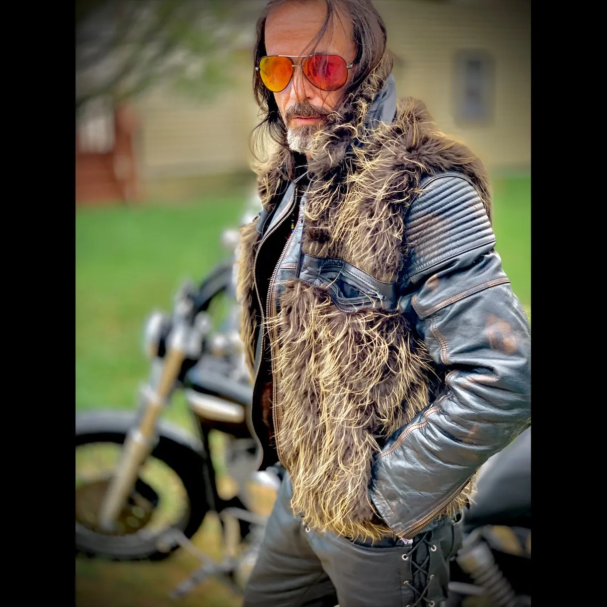 The Outlaw Fur Biker Vest<BR>by Biker Dope™