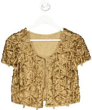 Topshop Metallic Embellished Beaded Top UK 6