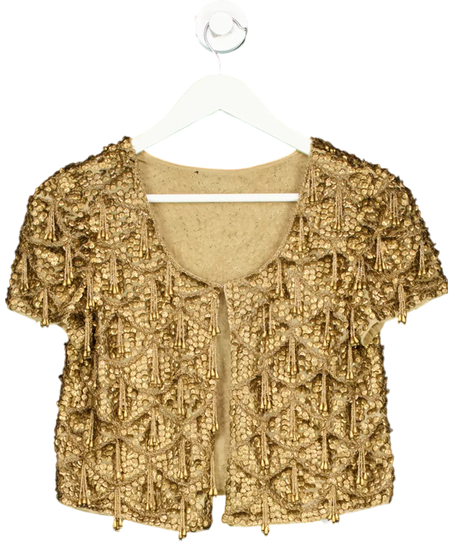 Topshop Metallic Embellished Beaded Top UK 6